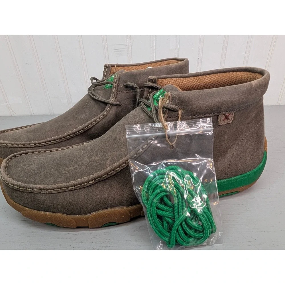 Twisted X Chukka Driving Moc Mens 11M Taupe/Green The 4H Collection MDM0102 New
